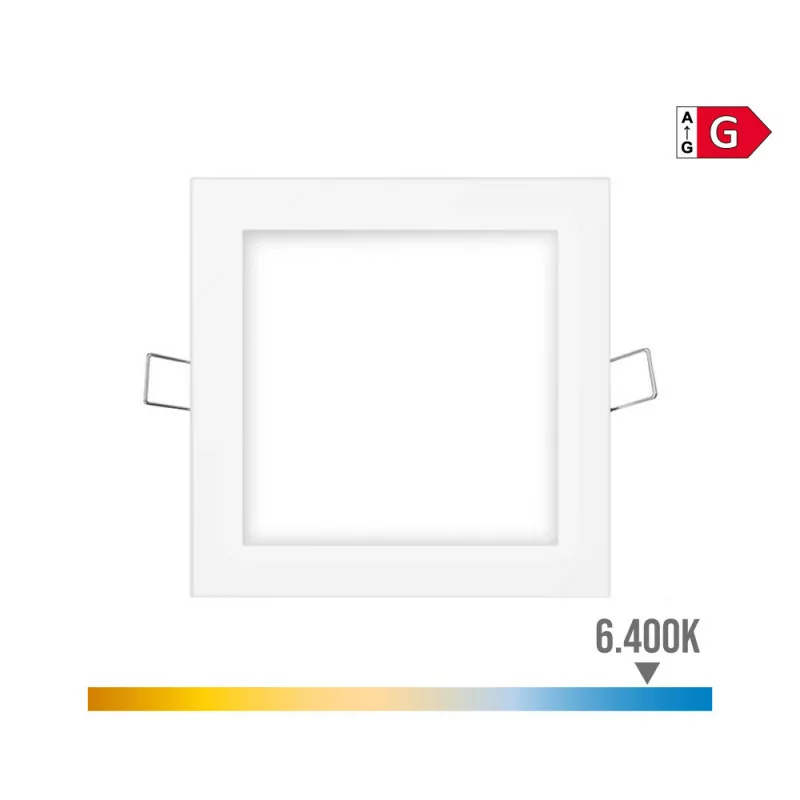 Mini Downlight LED Quadrado 6W - 6400k Luz Fria - Blanco