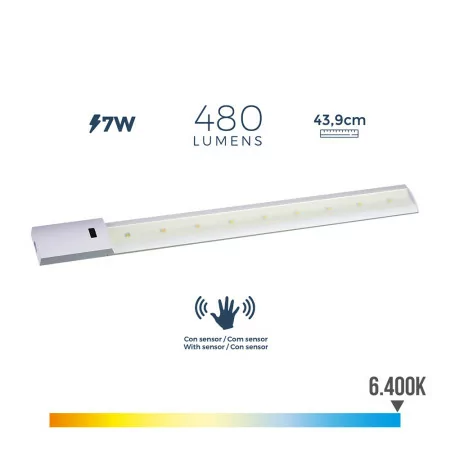 Armadura LED Com Sensor 7W - 480Lm - 6400Lm - Luz Fria