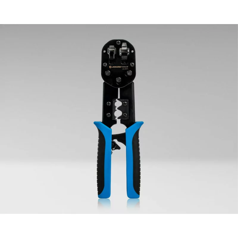 Alicate de Crimpagem e Corte Profissional 6-1 - RJ45/RJ11/RJ12 Modular - Ficha Passante