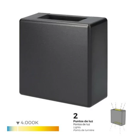 Aplique Quadrado LED - 3W - IP65 - 85Lm - 4000k Luz Dia
