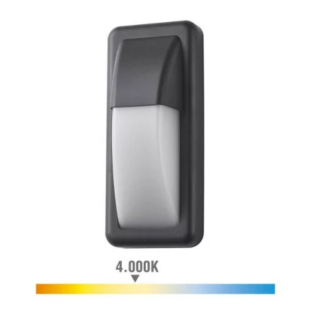 6W Rectangular LED Wall Light - IP65 - 200Lm - 4000k Daylight - EDM (32153)