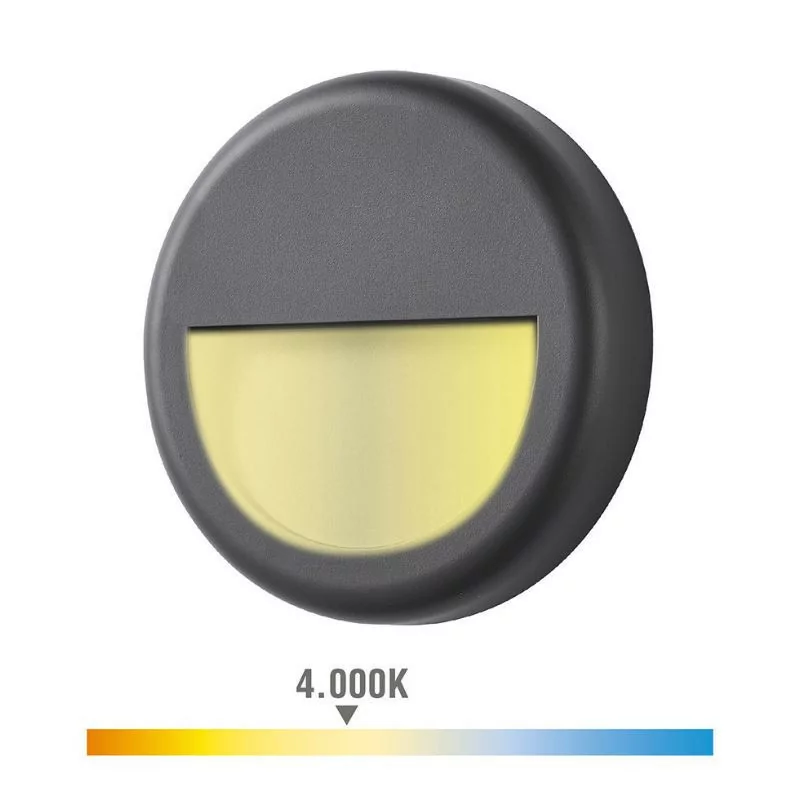 Aplique Redondo LED 6W - IP65 - 70Lm - 4000k Luz Dia
