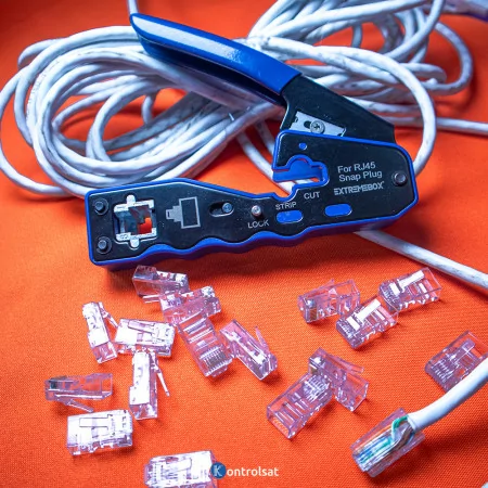 ExtremeBox Plug Crimping Pliers RJ45 Cat7 Cat6 Cat5 Technology Through
