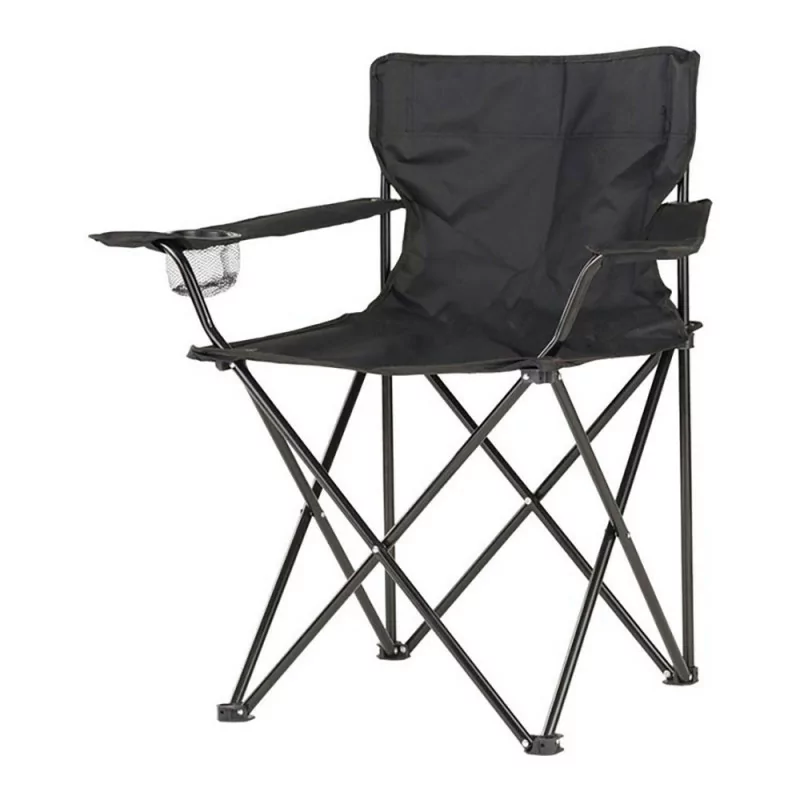 Cadeira de Campismo Dobrável - 80cmx83,5cmx51cm - Negra