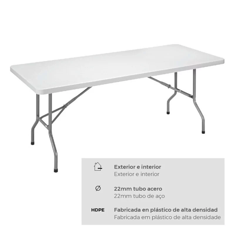 Mesa Drobável EdM - 180cmx74cmx74cm - Aço