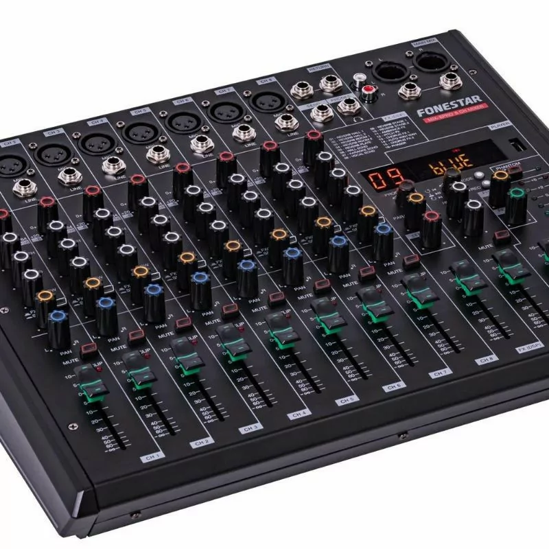 Mesa Mezcladora Fonestar - MIX 8PRO - 8 canais e 2 saídas