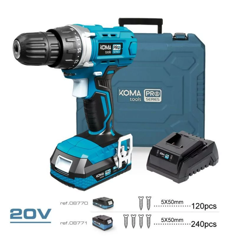 Kit Berbequim Koma Tools Pro Series + 71 Acessórios - 20V - 08375