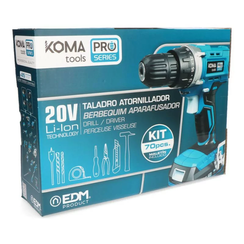 Koma Tools Pro Series Drill Kit + 71 Accessories - 20V - 08375