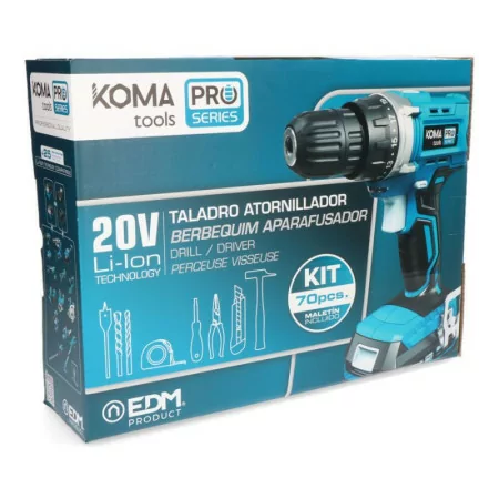 Kit Berbequim Koma Tools Pro Series + 71 Acessórios - 20V - 08375