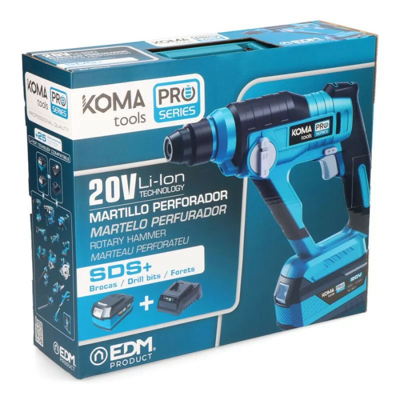 Taladro Koma Tools Pro Series - 20V - c/ Batería - Azul - 08373