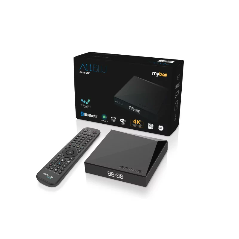 Amiko A11 Blu - 2GB/16GB - Android 11 - IPTV Box - (MyTV3 - Dual-Band - Gigabit - RCU BT)