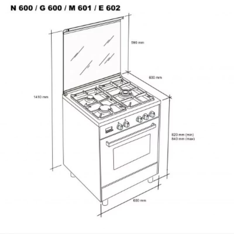 Fogão a Gás Meireles M 601 X NAT (4 Queimadores - 51L - Classe A - Inox - Gás Natural)