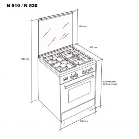 Fogão a Gás Meireles - 55L - 4 Queimadores - Inox - N 510 X NAT