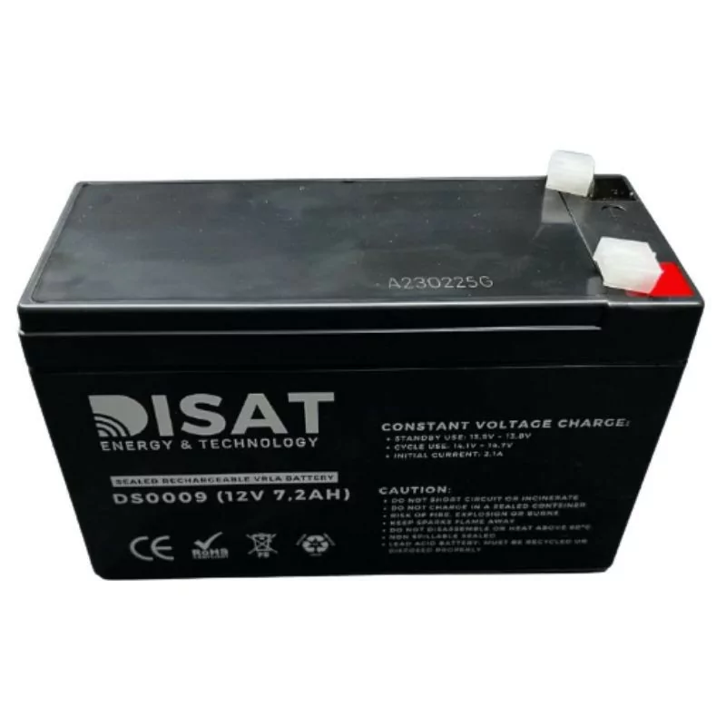 Batería de Chumbo 12V 7.2AH F1 - DISAT - DS0009