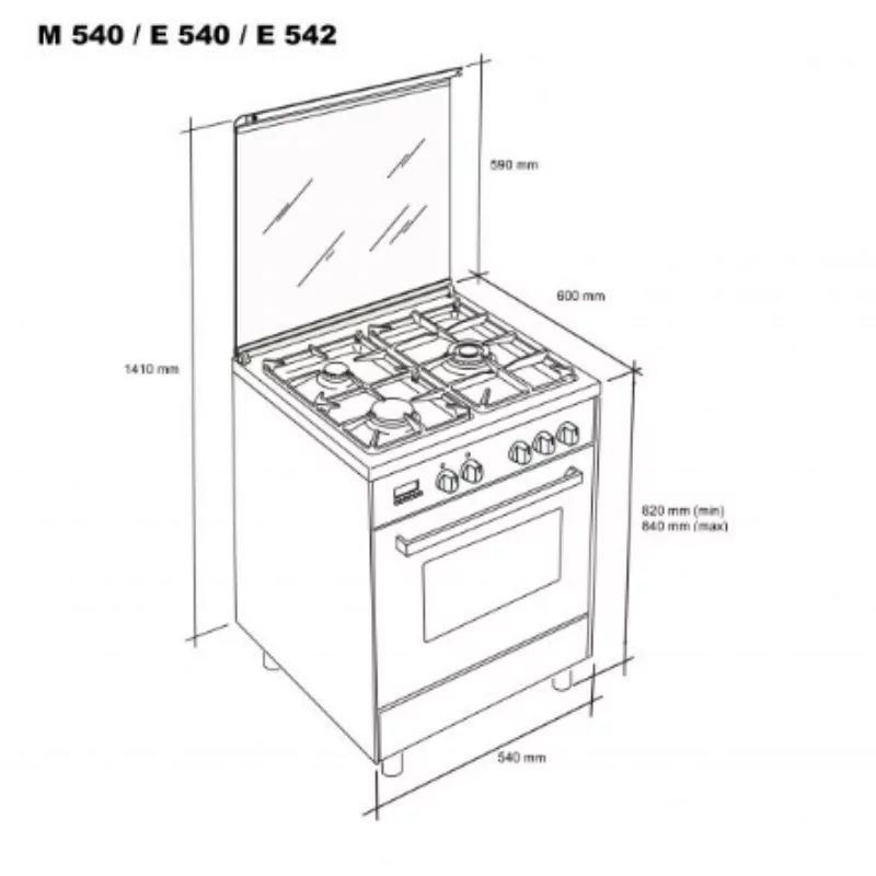 Fogão Elétrica Meireles Milano - 4 Queimadores - 59L - Inox - E 543 X