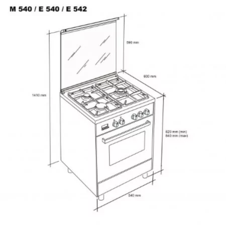 Fogão Elétrica Meireles Milano - 4 Queimadores - 59L - Inox - E 543 X