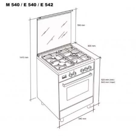 Fogão a Gás Meireles - 4 Queimadores - 55L - Inox - M-540-X Gás Butano