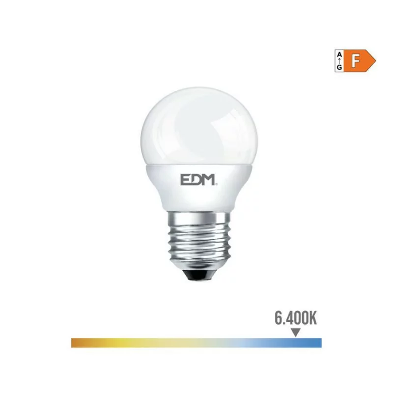 EDM LED Bulb - Spherical - E27 - 7W - 600LM - 6400K - Cold Light - Ø4.5x8.2cm - 98946