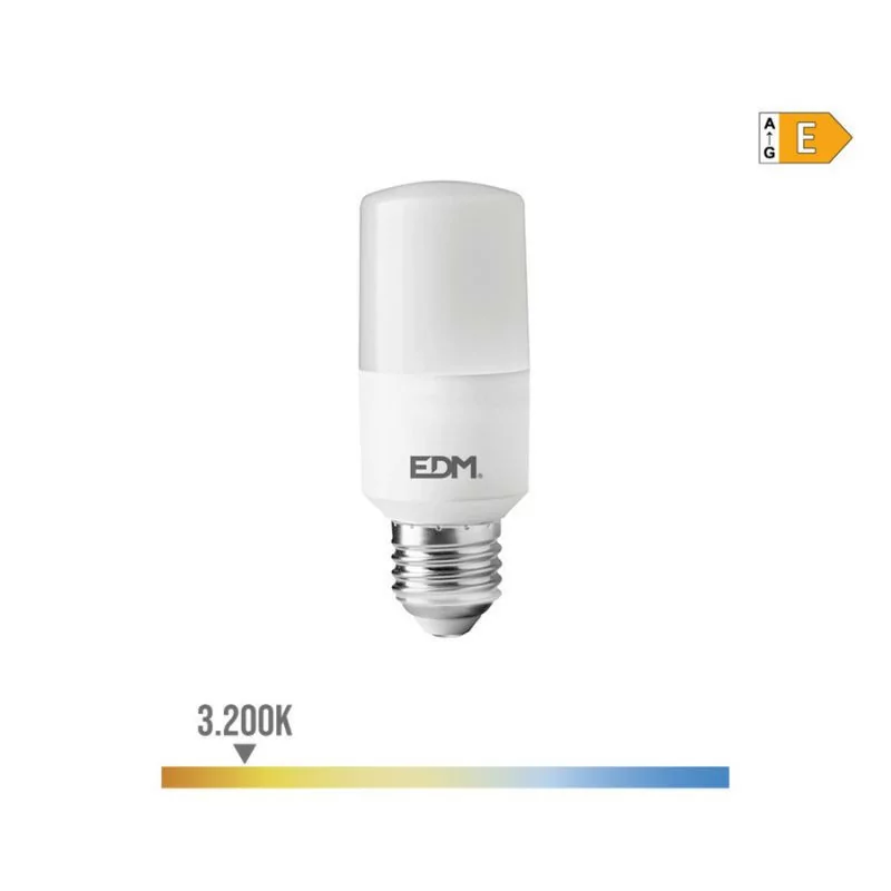 Bombilla LED EDM - Tubular - E27 - 10W - 1100LM - 3200K - Luz Quente - Ø4x10,7cm - 98839 Bombilla LED EDM - Tubular - E27 - 10W - 1100LM - 3200K - Luz Quente - Ø4x10,7cm - 98839