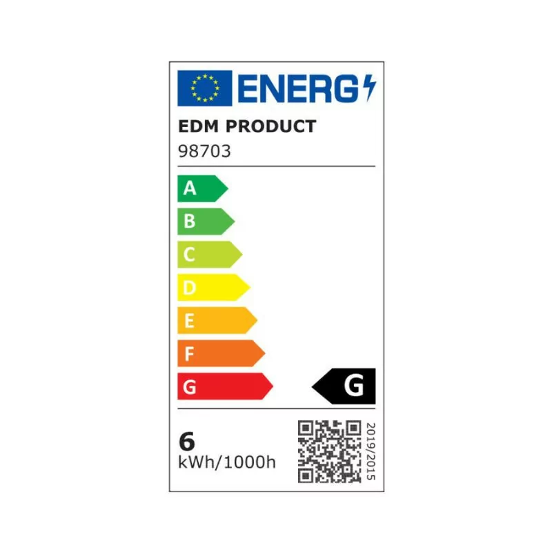 Bombilla LED EDM - Esférica - E14 - 6W - 500LM - 3200K - Luz Quente - 4,5x8,2cm - 98703