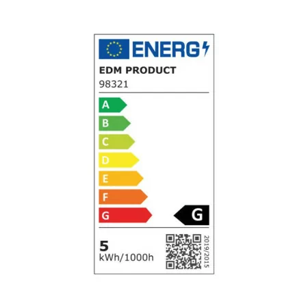 Lâmpada LED EDM - Esférica - E27 - 5W - 400LM - 3200K - Luz Quente - 4,5x8cm - 98321