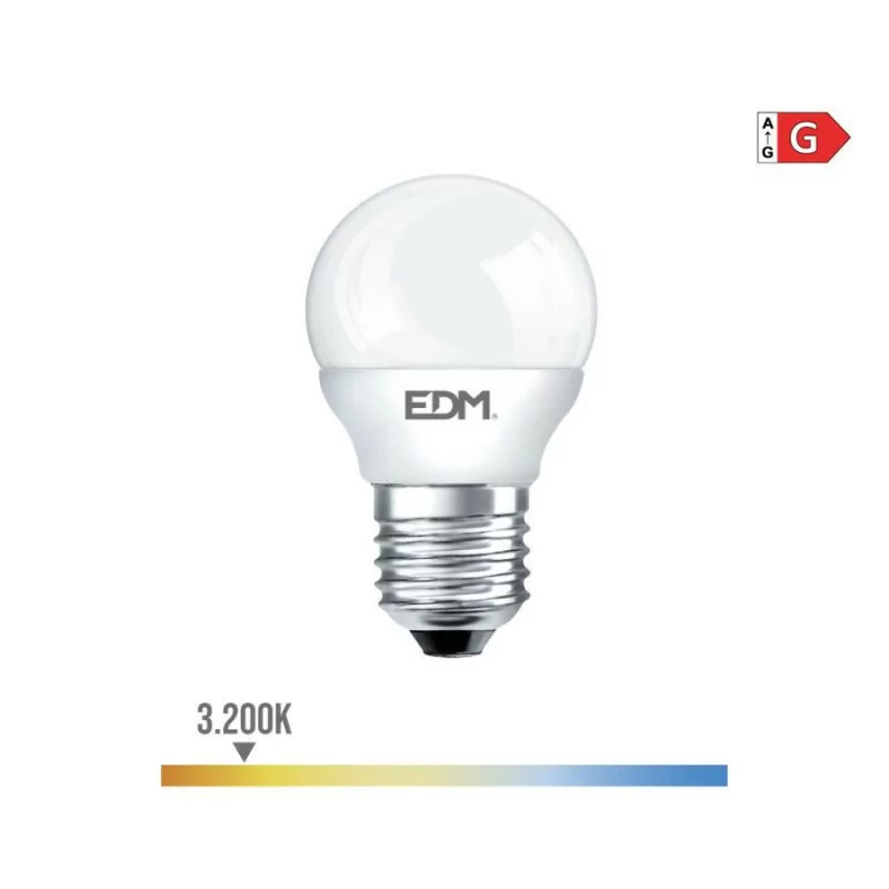 EDM LED Bulb - Spherical - E27 - 5W - 400LM - 3200K - Warm Light - 4.5x8cm - 98321