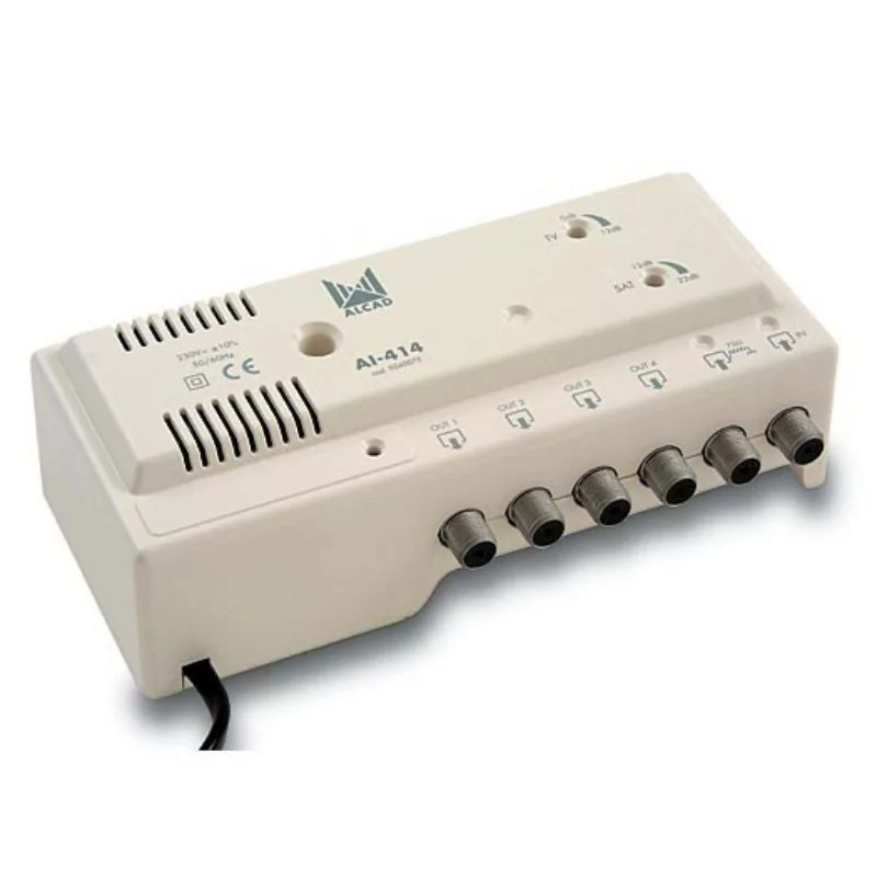 Amplificador de Sinal Interior Alcad - TV+FI - 4 Saídas - AI-414 Amplificador de Sinal Interior Alcad - TV+FI - 4 Saídas - AI-414