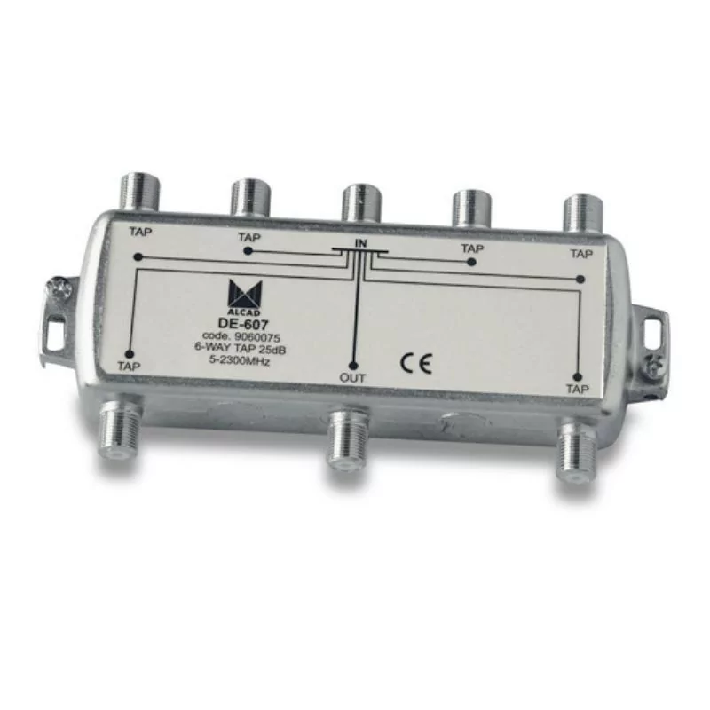 Repartidor Alcad - 6 Saídas - 25 dB - DE-607 Repartidor Alcad - 6 Saídas - 25 dB - DE-607