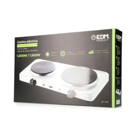 Portable Electric Board 2 Zone EDM - 1500W - White - 07661