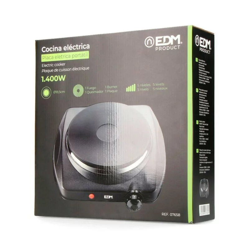 Portable Electric Board 1 Zone EDM - 1400W - Black - 07658