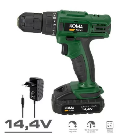 Taladro Aparafusador Koma Tools - Batería 14.4 - 1500mAh - 700RPM - 08376