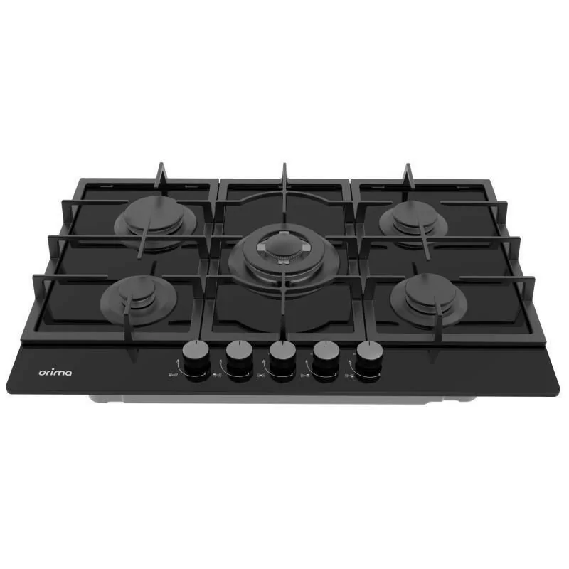 Placa de Gas Orima - 5 Quemadores - Negra - ORQ-475-VG