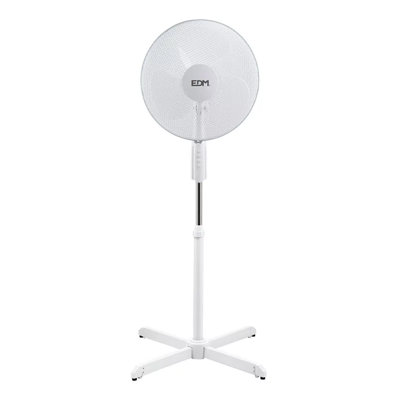 Ventilador de Pie EDM - 110/130cm - Blanco - 50W - 33910