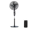 Ventoinha de Pé com Controlo Remoto EDM - 110-130cm - Base Circular - 60W - Preto