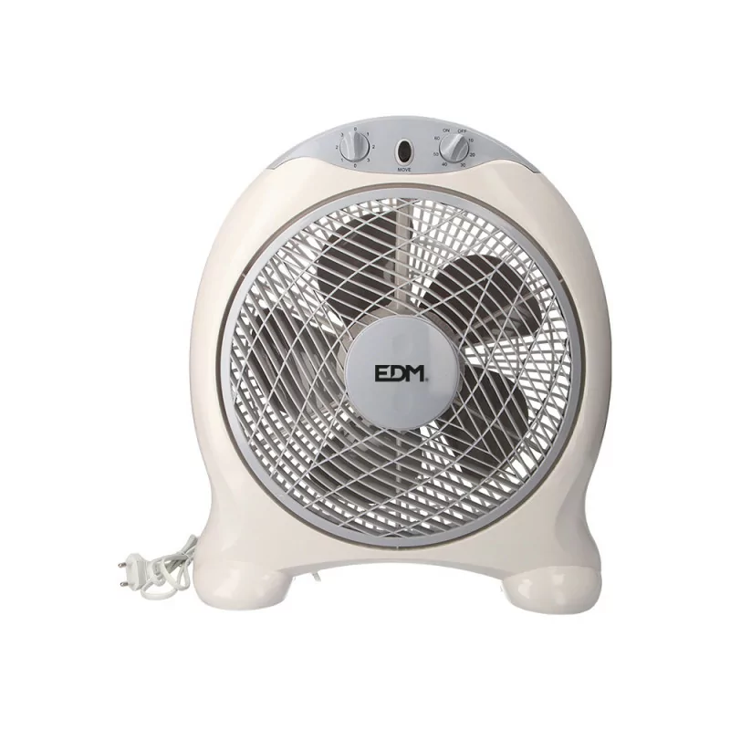 EDM Floor Fan - Box Fan - 45W - White/Gray