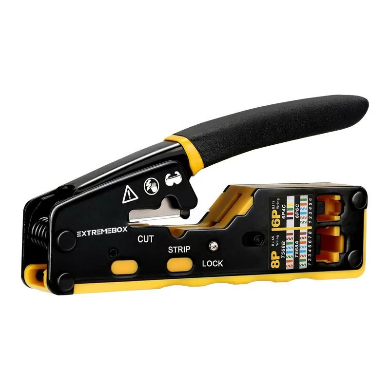 RJ45/RJ11 Professional Crimping and Cutting Pliers - Through - Extremebox