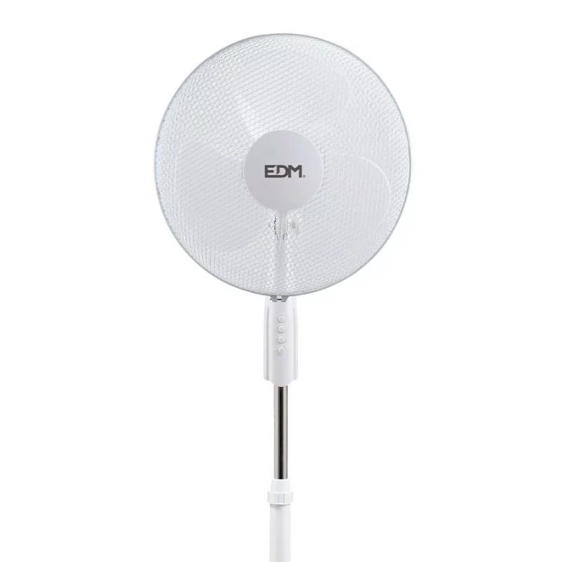 Ventilador de Pie EDM - 110/130cm - Blanco - 50W - 33910