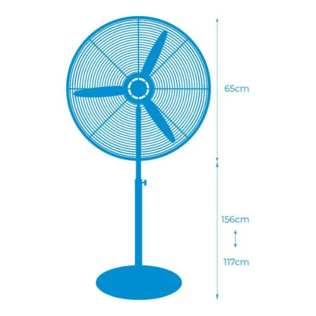 Ventoinha de Pé Industrial EDM - 117/156cm - Base Circular - 180W - Preto