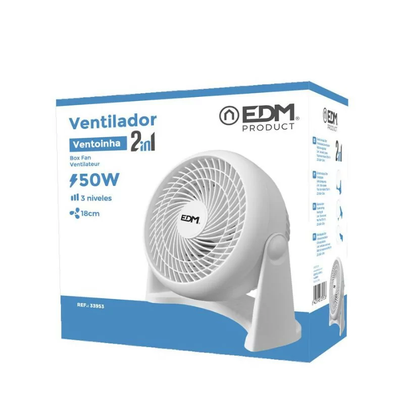 Ventilador de Chão EDM - 50W - Blanco
