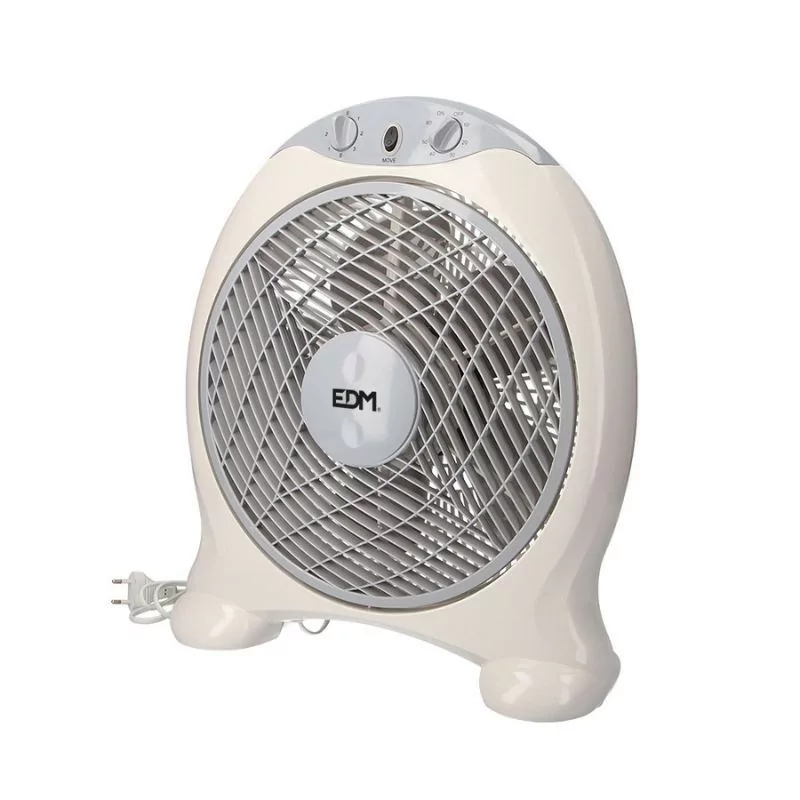 Ventilador de Chão EDM - Box Fan - 45W - Blanco/Gris - 33951