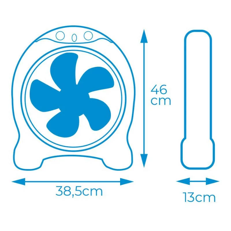 Ventilador de Chão EDM - Box Fan - 45W - Blanco/Gris - 33951