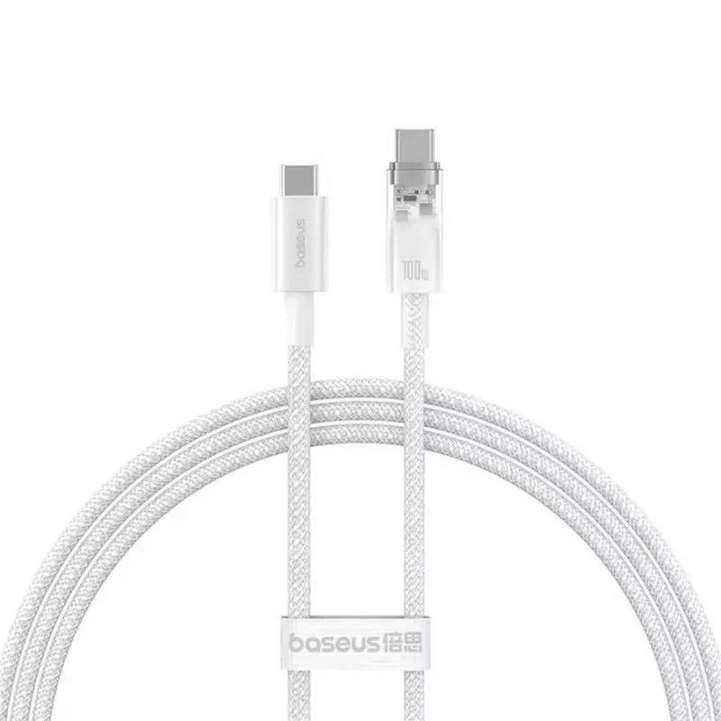 Cable USB-C Baseus Explorer Series PD 100W 1m Blanco