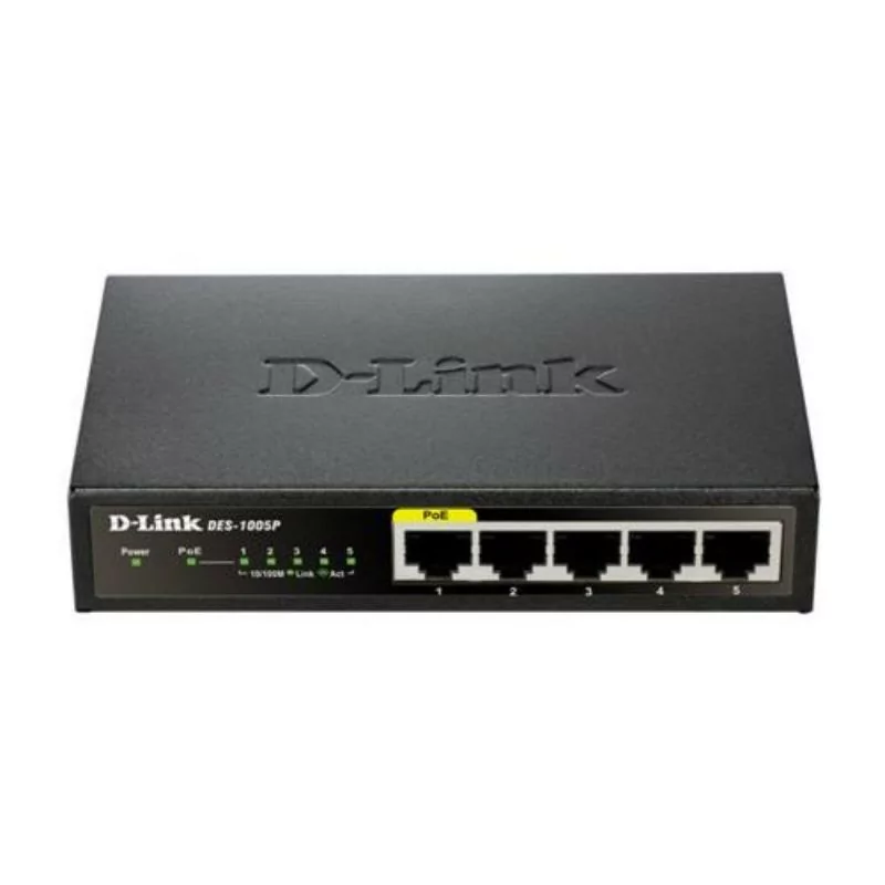 D-Link 5-Port 10/100Mbps PoE Switch - DES-1005P