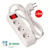 Extensão Elétrica 3 Tomadas Schuko - c/ Interruptor - 1,5M