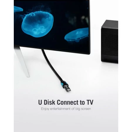 Cabo Extensor USB(A) Macho - USB(A) Fêmea - Vention - ( 1M - USB 3.0 - Preto/Azul)