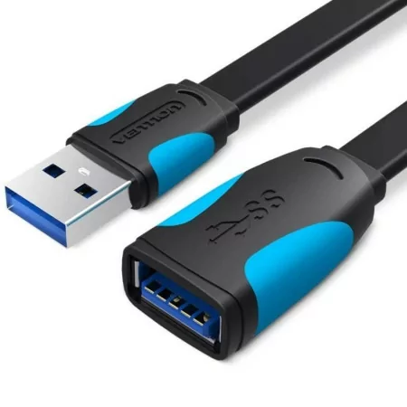 Cable Extensor USB(A) Macho - USB(A) Fêmea - Vention - ( 50CM - USB 3.0 - Negro/Azul)