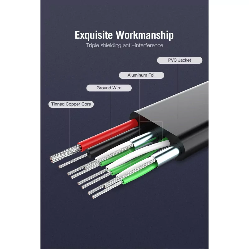 Cabo Extensor USB(A) Macho - USB(A) Fêmea - Vention - ( 50CM - USB 3.0 - Preto/Azul)