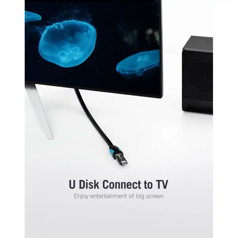 Cabo Extensor USB(A) Macho - USB(A) Fêmea - Vention - ( 50CM - USB 3.0 - Preto/Azul)