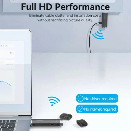 Transmissor e Receptor HDMI Inalámbrico Vention - Extensor 40M - ADCB0