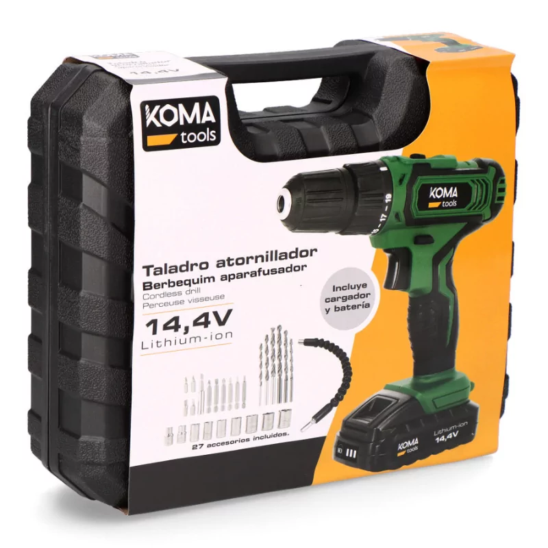 Berbequim Aparafusador Koma Tools - 14.4V - C/ Acessórios - 08469